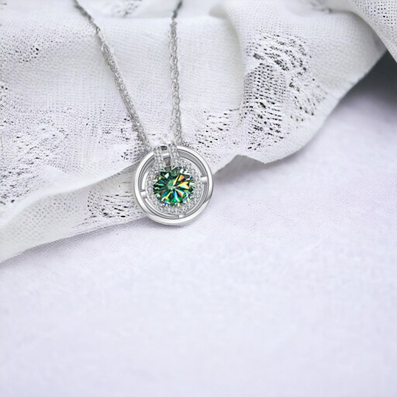 Melisande Blueish Green Moissanite Necklace